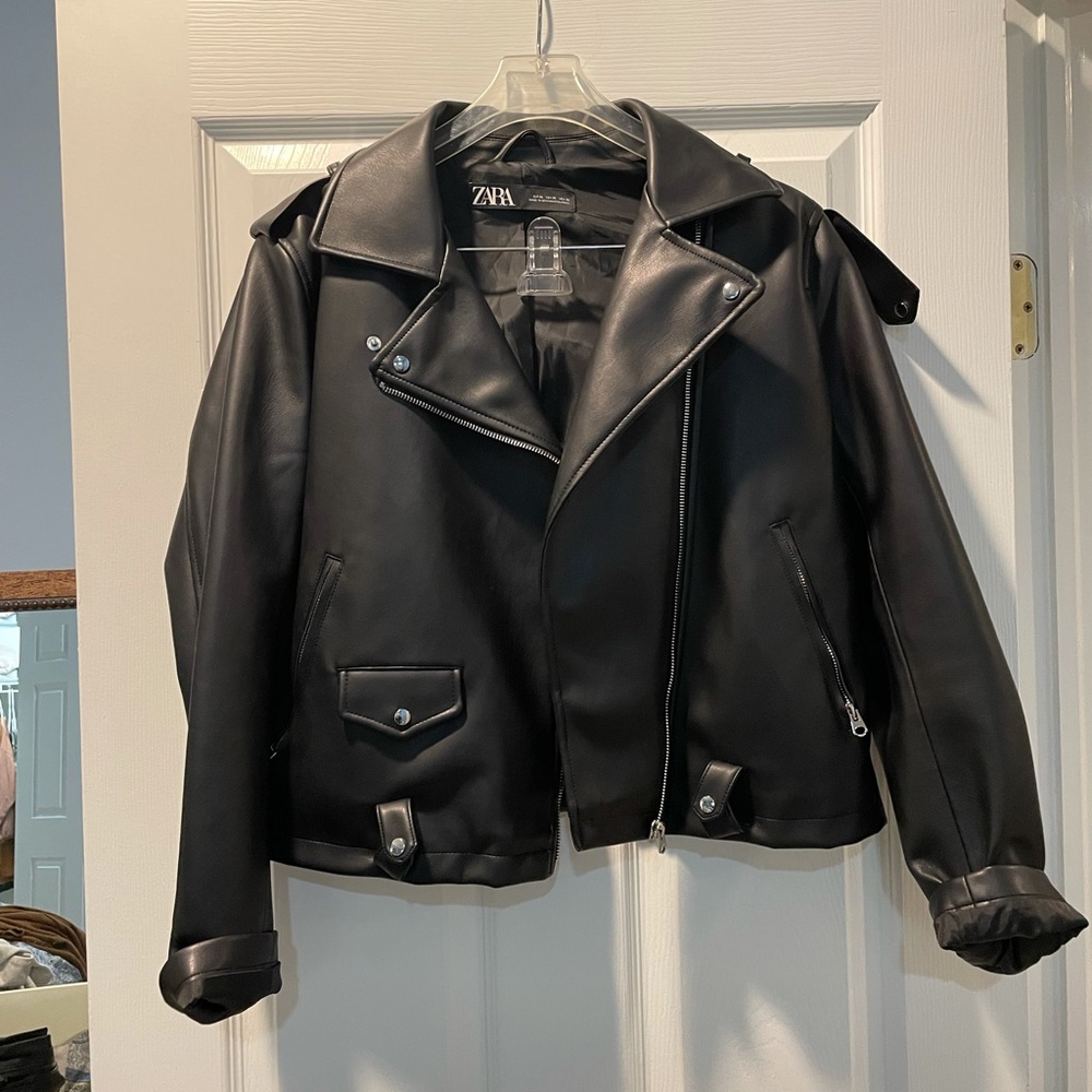 Zara faux leather jacket